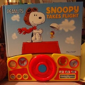 Peanuts Snoopy Takes Flight Play-a-Sound Book - Blue and Red